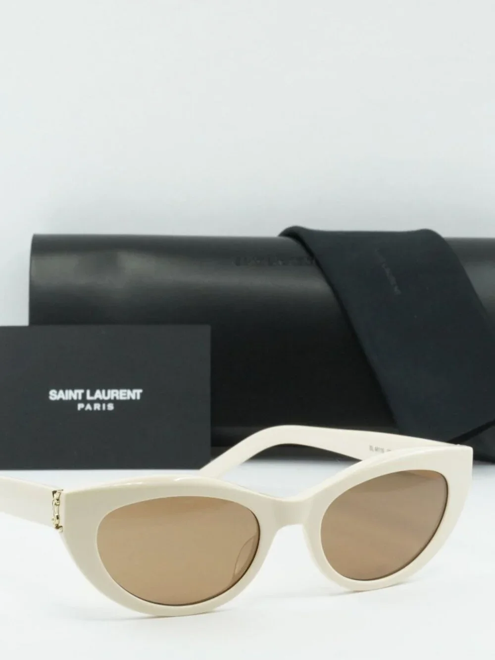Saint Laurent SLM115 004 Cat Eye Sunglasses - Ivory / Brown